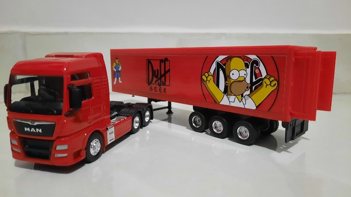 D_NQ_NP_2X_901509-MLB46292236416_062021-F-miniatura-caminho-carreta-custom-164-welly-26-cm-fricco Carretinha Man Baú Duff - Imagem 1